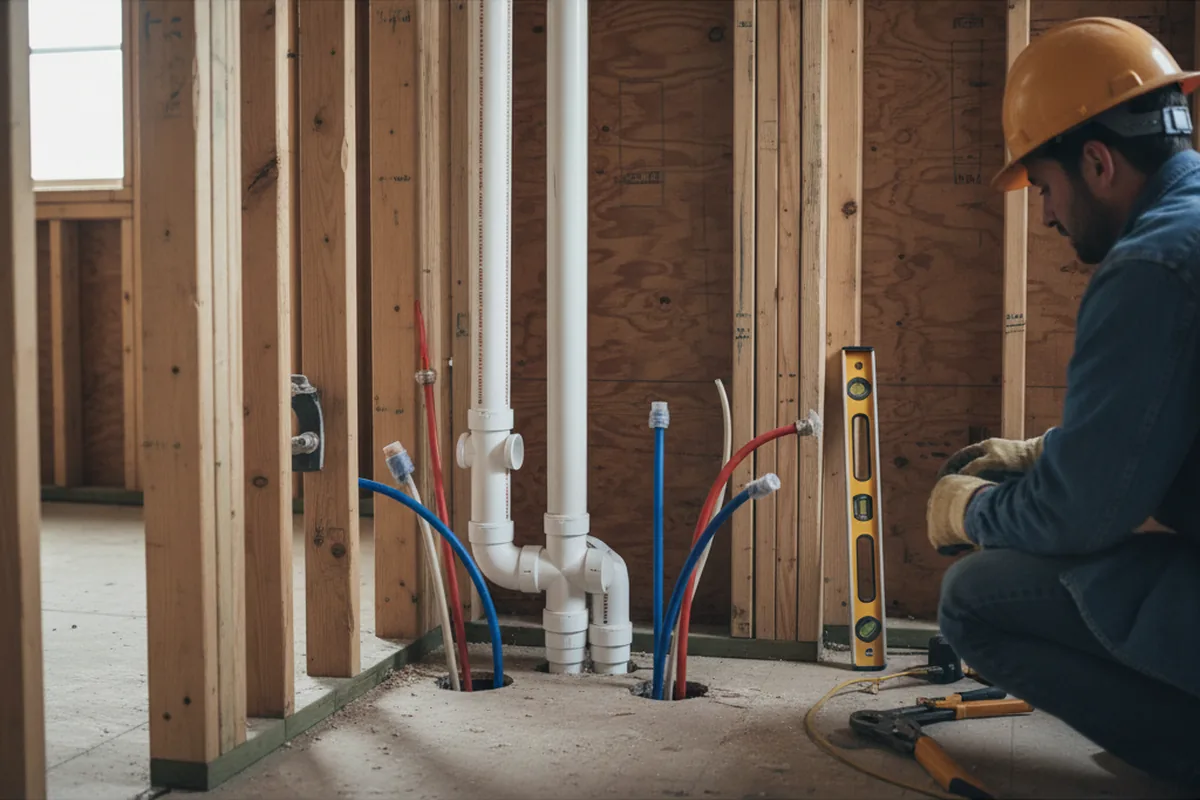 Drain and supply rough-in during Garbage Disposal Repair in Mira Loma